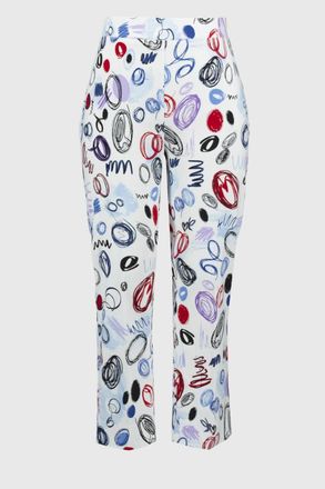 Joseph Ribkoff Millennium Abstract Print Crop Pants In Vanilla/multi