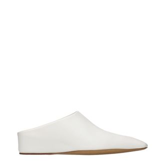 Jil Sander White Leather Womens Slippers