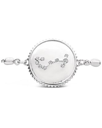 Sterling Forever Silver Cz Scorpio Disc Bolo Bracelet