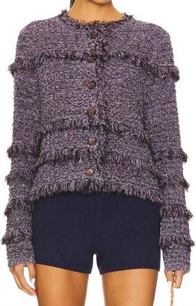 Ulla Johnson Gita Knit Tweed Jacket In Dewberry
