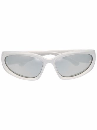 Balenciaga BB0157S wraparound-frame sunglasses - unisex - Acetate - 65 - Silver