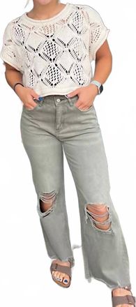 Flying Monkey Womens Leslie Vervet 90S Vintage Crop Flare Jean In Beetle