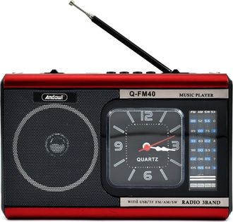 Trade Shop Trade Shop - Radio Portatia Batteria Usb Sveglia Q-fm40 Altoparlante Bluetooth Con Torcia