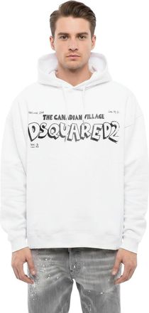 Dsquared2 White Graphic Logo Hoodie