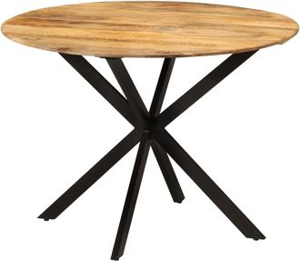 vidaXL Vidaxl - Mesa De Comedor Madera Maciza De Mango Y Acero 110x78 Cm