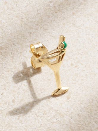 Alison Lou Orecchino Singolo In Oro 14 Carati E Smalto Martini