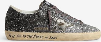 Golden Goose Glitter-bedeckte niedrige Sneakers Super-Star Classic