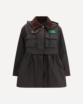 Barbour Waxed peplum Jacket by Barbour x GANNI Female 10
