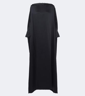 Taller Marmo Mila off-shoulder satin kaftan