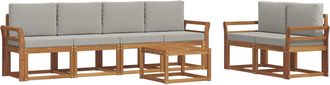 vidaXL Conjunto De Sof&aacute;s De Exterior 7 Uds. Gris Natural Y Claro Vidaxl
