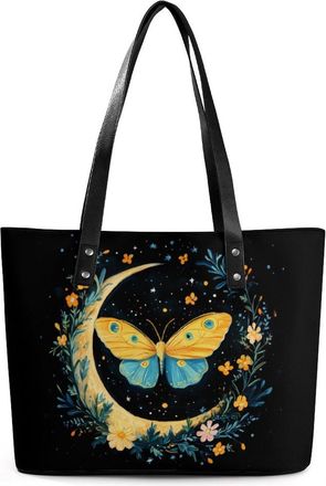 Generic Moon-Moth Tote Bags for Women Cute Shoulder Purses Handbags