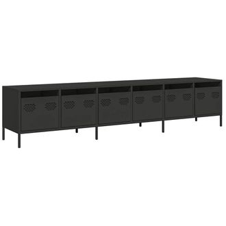 Berkfield Home TV Cabinet Black 202x39x43.5 cm Cold-rolled Steel