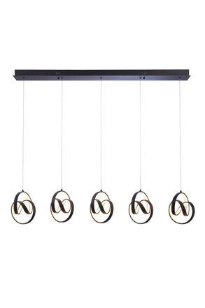 Netlighting Cosma Modern Designer Integrated LED Cluster Drop Pendant Textured Black Finish