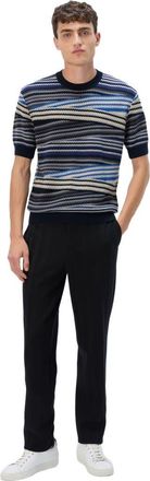 Missoni Short Sleeve T-shirt With Striped Micro Zigzag in Blue at Nordstrom, Size 52 It