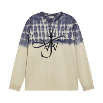 J.W.Anderson Tie-dye Ribbon Anchor LS Sweatshirt - male - JW Anderson - Long Sleeve T-Shirts - Beige - L - Tops