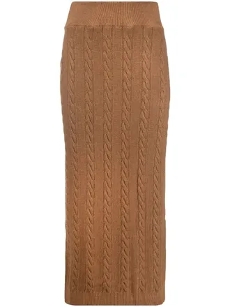 Woolrich Kabelgebreide midi-rok - Bruin
