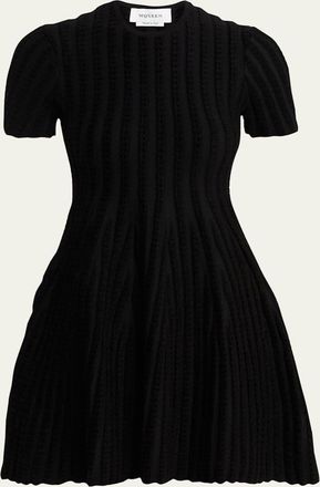 Alexander McQueen Chenille-Striped Viscose Mini Dress