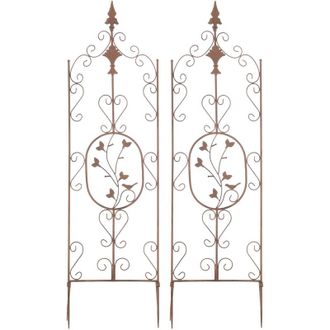 Clp Set De 2 Soportes Para Enredaderas Burgus Marr&oacute;n Antiguo