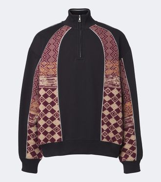 Dries Van Noten Cotton and wool half-zip sweater