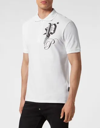 Philipp Plein Polo Shirt Ss Gothic Plein Pp Hexagon Men in White at Nordstrom, Size Xxx-Large