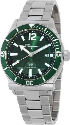 Ferragamo 1898 Quartz Green Dial Mens Watch SFFN00521