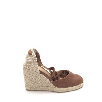 Castaner Carina Espadrille - Dames - Sleehakken - Bruin - 38 EU - Katoen - Schoenen