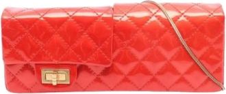 Chanel Pre-owned Clutches, female, Red, Size: ONE SIZE Pre-owned Vintage Patent Leather Clutch