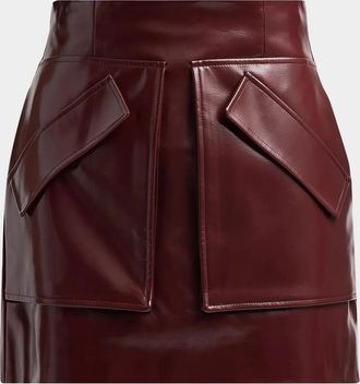 Aknvas Cherry Faux Leather Mini Skirt