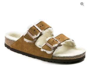 Birkenstock Womens Arizona Shearling Sandals In Mink
