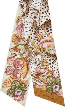 Ferragamo Cheetah-print silk scarf - women - Silk - One Size - Neutrals
