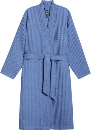 Nordstrom Modern Waffle Robe in Blue Bijou at Nordstrom, Size X-Large