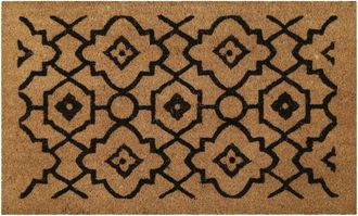 Wecon Home Felpudo de fibra de coco estampado oriental negro 60x90