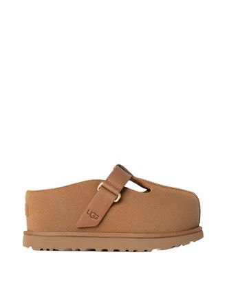 UGG Shearling-Lined Suede Clog with Logo Embossing