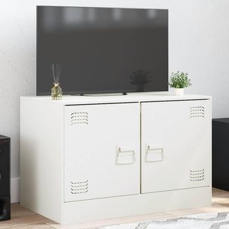 vidaXL Mueble Para Tv De Acero Blanco 67x39x44 Cm Vidaxl
