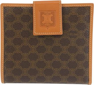 Celine Celine Brown Coated/Waterproof Canvas Macadam Compact Wallet (Authentic Pre- Loved)