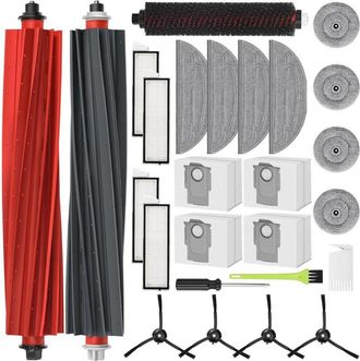 OEM Accesorios Para Roborock S8 Maxv Ultra Kit De Repuestos: 2 Cepillos Principales, 4 Bolsas Para Polvo, 4 Pa&ntilde;os De Limpieza, 4 Filtros, 4 Mopas, 4 Cepil