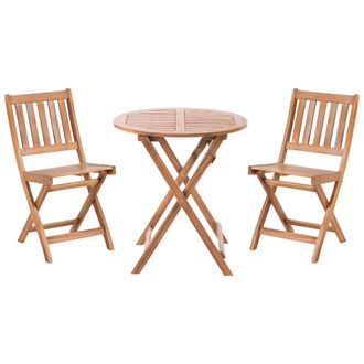 Beliani Beliani - Conjunto De Balc&oacute;n De Madera De Acacia Certificada Patio Exterior Plegable Marr&oacute;n Febbio