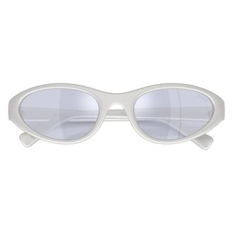 Polo Ralph Lauren Geglazuurde Ovalen Zonnebril - Heren - Accessoires - Wit - Maat: 55 MM