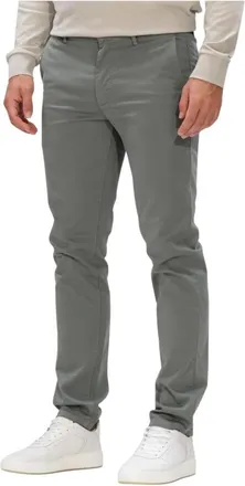 HUGO BOSS Heren, Broeken, Groen, Maat: W34 L32 Katoen