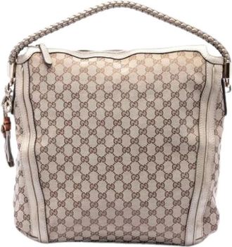 Gucci Pre-owned Bella - Dames - Vintage Handtas - Beige - ONE Size - Leer - Vintage