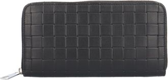 Bottega Veneta Black Leather Coin Purse/Coin Case (Pre-Owned)