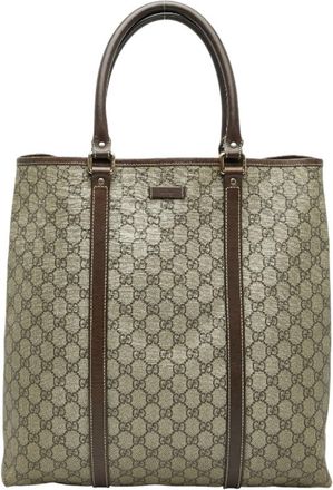 Gucci Beige Brown Pvc Leather Tote Bag (Pre-Owned)