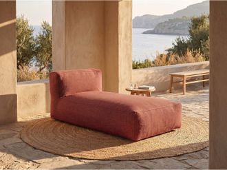 Vente-Unique Penisola da giardino in Tessuto Terracotta - NOUMARA di MYLIA