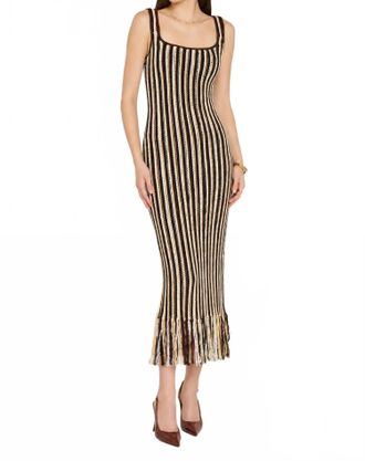 Amanda Uprichard Jodie Midi Dress In Cocoa Combo