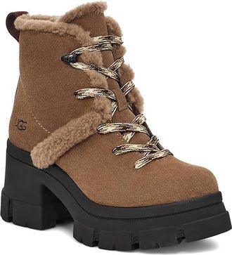 UGG Brooklyn Hiker Womens Boots Hickory : 12 B - Medium, Rubber/Suede/Wool