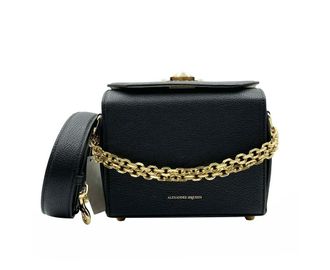 Alexander McQueen Alexander McQueen Womens Black Leather Box 19 With Gold Hardware Crossbody Bag