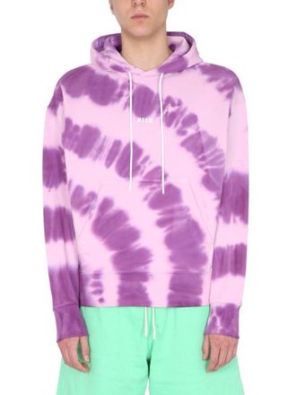 Msgm Printed Sweatshirt With Micro Logo