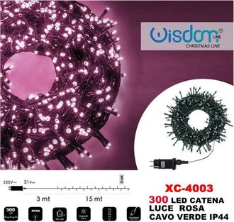 Trade Shop Trade Shop - Cadena Ligera 300 Led Luces Ligeras Cable De Luz Rosa Ip44 Xc-4003