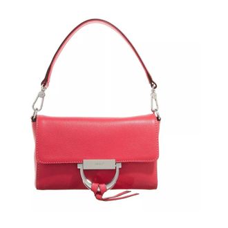 Abro Rode leren schoudertas met metalen details - Dames - Handtassen - Rood - ONE Size - Leer - Tassen