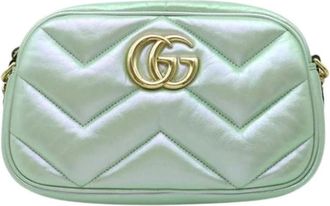 Gucci Pre-owned Quilted Crossbody Bag - Dames - Vintage Schoudertas - Groen - ONE Size - Leer - Vintage